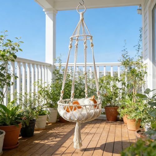 Cats Hammocks Hand Woven Hanging Cat Beds - Image 4