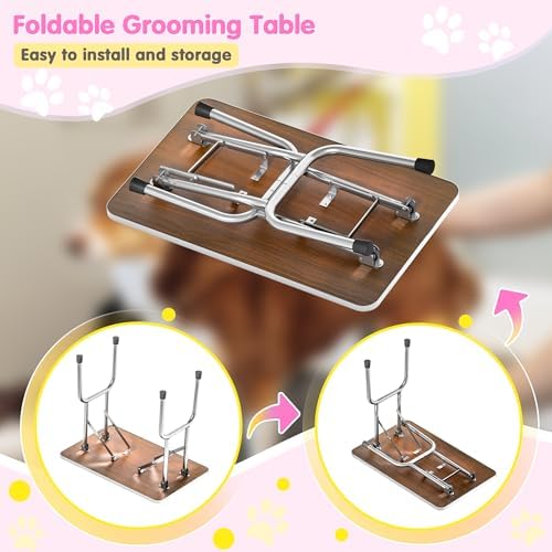 Lyromix 36'' Stainless Steel Pet Dog Grooming Table, Arm/Noose/Tray - Image 6