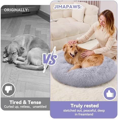 Large Dog Bed, Washable Plush Donut Dog Bed, 36 Inch - Image 5