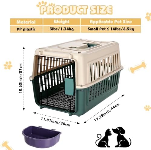 2 Set Hard Plastic Pet Carrier Breathable Dog Cat - Image 2
