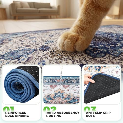 Hompet Cat Litter Mat 2 Pack, 36x36 Large Machine Washable Trapping Mats - Image 5