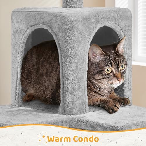 Yaheetech 54in Cat Tree, Light Gray - Image 6