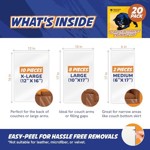 Panther Armor Cat Scratch Furniture Protector, 20 Double-Sided Tape Sheets - Image 5