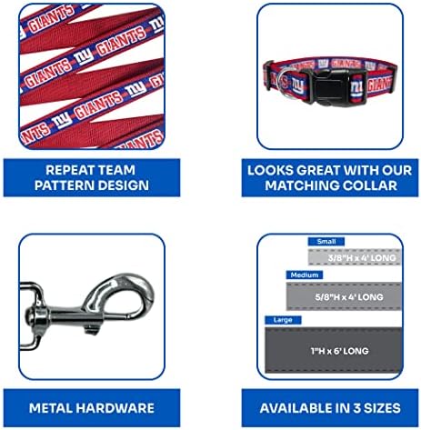Pets First NFL Licensed New York Giants Pet Leash, Size Medium – Durable Satin - Image 4