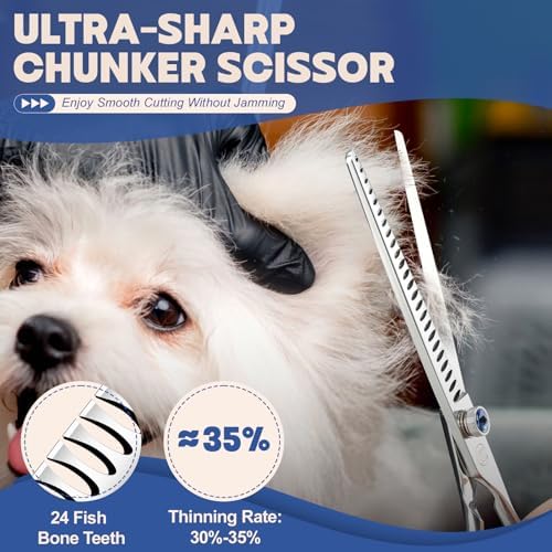 Moontay 7.5" Dog Grooming Chunkers Scissors, Straight -24 Teeth - Image 6