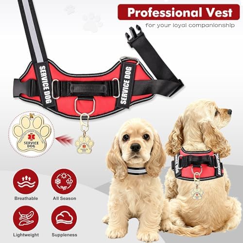 Opstin Service Dog Vest, ID Tag + 50 ADA Information Cards, Service Dog Harness - Image 3