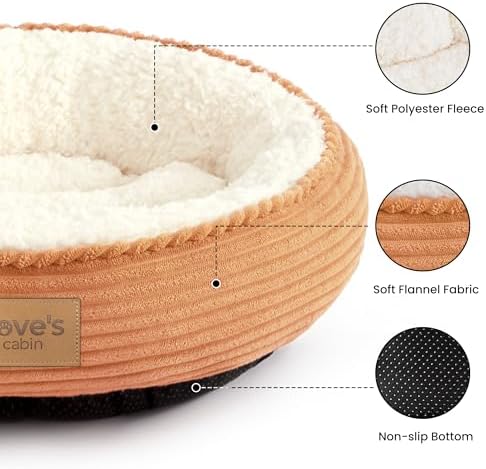 Love's cabin Round Donut Cat and Dog Cushion Bed, 20in Pet Bed - Image 2