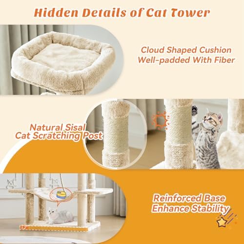 Sweetcrispy 66 Inch Cat Tree Tower - Image 4
