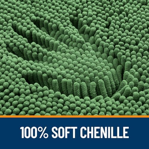 OLANLY Toilet Rugs U-Shaped 24x24, Soft Absorbent Chenille Contour Rugs - Image 3
