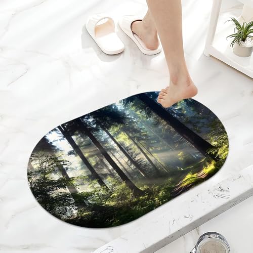 Beautiful Forest Landscape Super Absorbent Quick-Drying Bathroom Mat Rug - Image 6