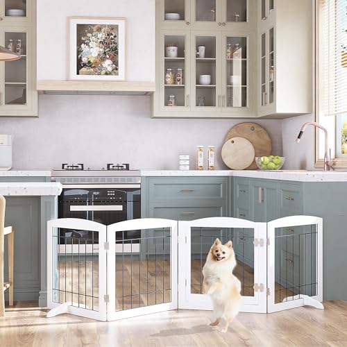 PAWLAND Dog Gate Indoor with Door, Freestanding Pet Gate - Image 2