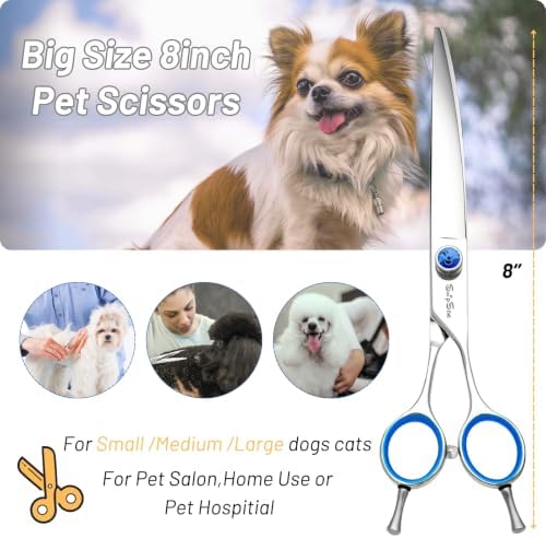 8in Curved Dog Grooming Scissors, Japanese VG10 Steel Pet Shears - Image 2