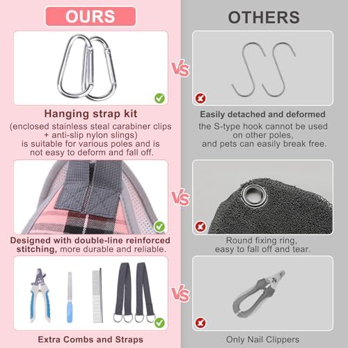 BEAUTYZOO Dog Grooming Hammock for Small Dogs/Cats, Nail Trim Restraint - Image 3