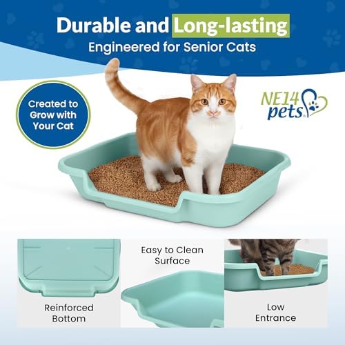 KittyGoHere Senior Cat Litter Box, Large Litter Pan, 2 Pack, Apple Green - Image 5