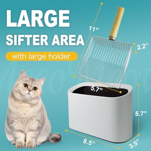 Cat Litter Scoop with Holder-Speed Sifter Litter Box Scooper Captures All Clumps - Image 2