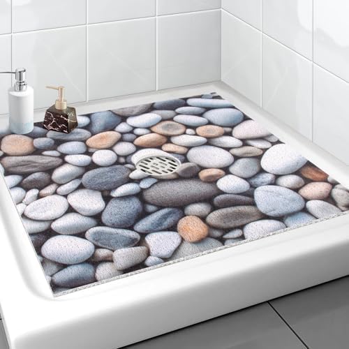 Square Shower Mat, Yonala 32 x 32 Inch Stylish Non Slip Shower Mats by Yonala