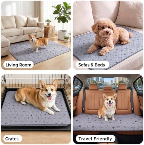 Sunheir Washable Pee Pads for Dogs, 2 Pack 48” x 60” Waterproof Puppy Pads - Image 5