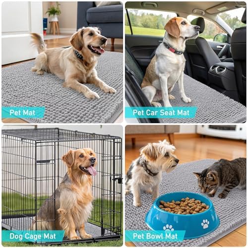 OLANLY Dog Door Mat for Muddy Paws 47x17, Super Absorbent Chenille Mud Mat - Image 7