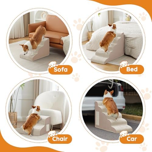 Ahpmeoa Dog Stairs for Small Dogs 15.7" H, Dog Ramp for Bed - Image 6