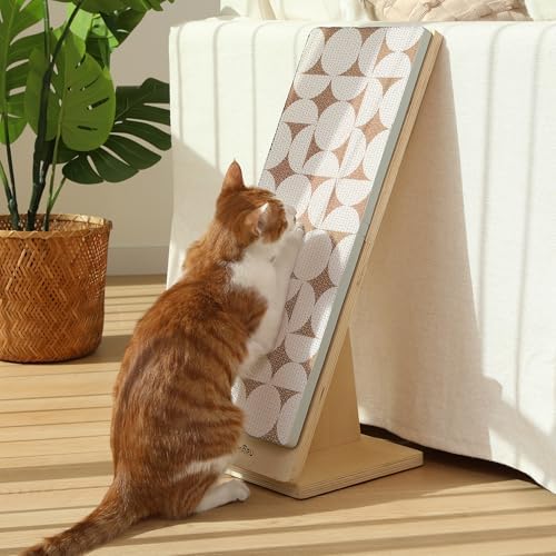FUKUMARU Cat Scratcher Ramp for Indoor Cats, Vertical Cardboard Scratcher by FUKUMARU