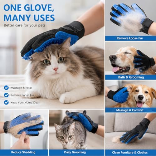 Pet Grooming Gloves – Deshedding & Bath Brush Gloves - Image 3