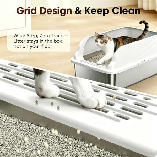 2-Pack Stainless Steel Litter Box Large Easy Clean 2-Scoop Included - Image 5