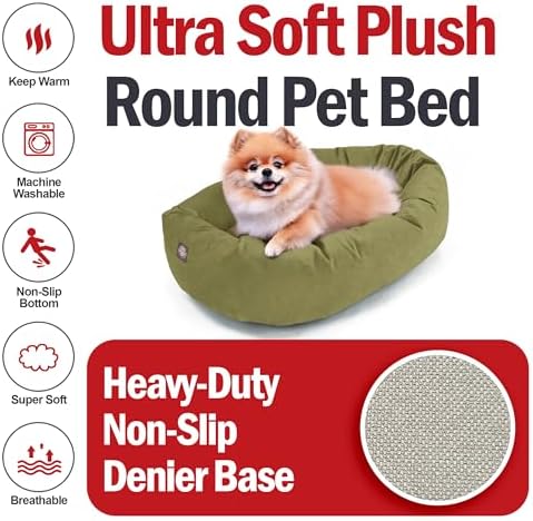 Majestic Pet 24 Inch Suede Calming Dog Bed Washable – Cozy Soft Round Dog Bed - Image 6