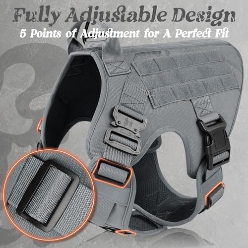 rabbitgoo Tactical Dog Harness for Medium, Heavy Duty Military No Pull Vest - Image 4