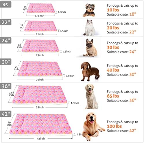 Mora Pets Cat Bed Ultra Soft Dog Crate Pad Star Print 14 x 17.5 inch Pink - Image 6