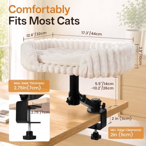 Cat Desk Bed, 360° Rotatable Cat Hammock - Image 2