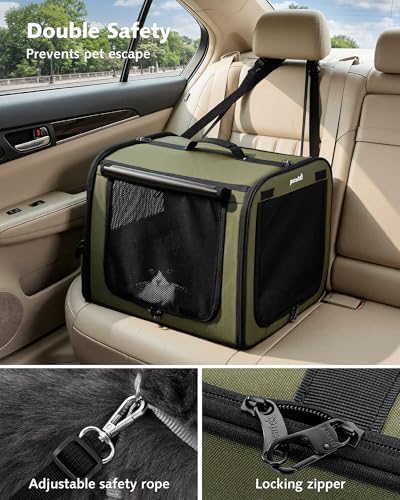 Dog Car Carrier Light Weight 19.7×16.9×14.8in, Foldable Dog Carrier - Image 4