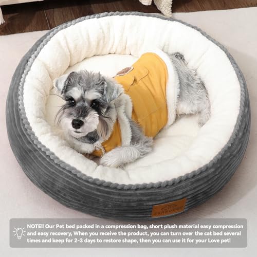 Zerbuger 23in Dark Grey Round Dog Bed Sofa - Image 5