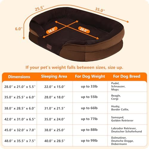 Dwanton Orthopedic Waterproof Medium Dog Bed Sofa, Gel Memory Foam - Image 4