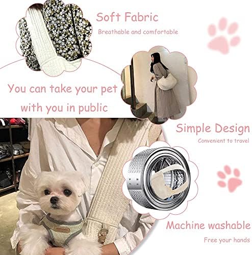 NATUYA Small Dog Cat Carrier Sling, Adjustable Canvas Pet Puppy Pouch - Image 5