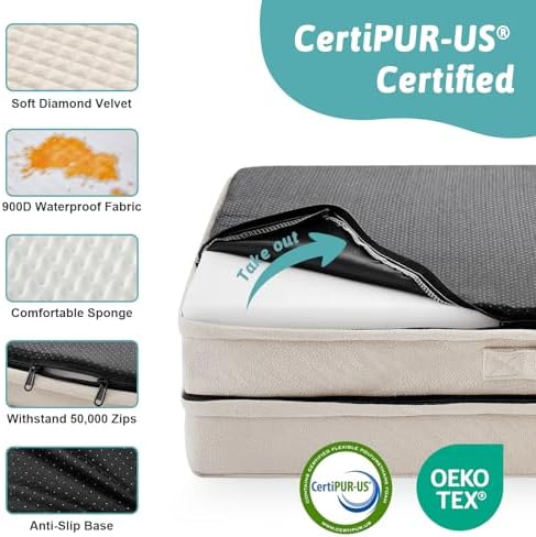 COZY KISS Orthopedic Dog Bed for Medium Small Size Dogs, L Shaped 30x20 in - Image 5