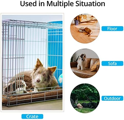 Dog Crate Pad Washable Dog Bed for Crate Small Cozy Mat 22-Inch Brown - Image 3
