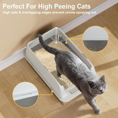 TENTIZON 2 Pack Stainless Steel Cat Litter Box, XL Large Metal Kitty Litterbox - Image 4
