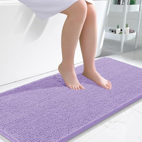 OLANLY Large Bathroom Rugs 50x30, Extra Soft Absorbent Chenille Bath Rugs by OLANLY