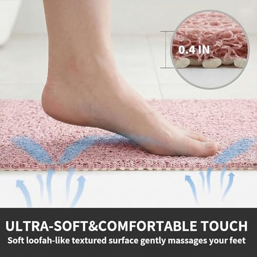 Shower Mat Non Slip, 16 x 24 Inch, Soft PVC Loofah Bath Mats - Image 3