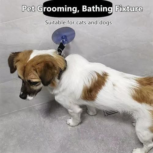 2Pcs Dog Bathing Tether with Suction Cup, Adjustable Collar Pet Bathing Fixture - Image 2