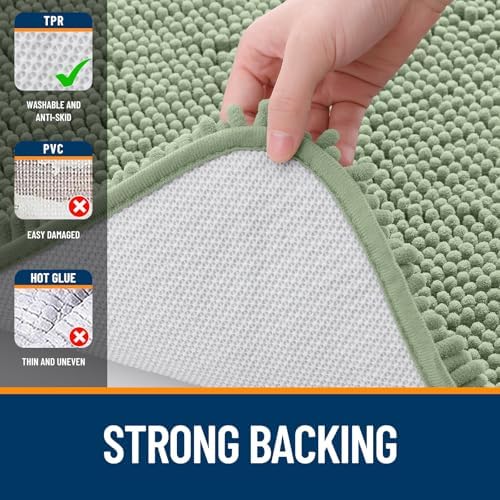 OLANLY Large Bathroom Rugs 70x46, Extra Soft Absorbent Chenille Bath Rugs - Image 6
