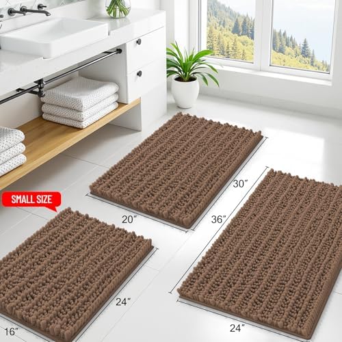 Smiry Bathroom Rugs 48X32, Extra Soft Rubber Backing Chenille Bath Mats - Image 2