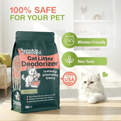 Sprinkle & Sweep: Litter Box Deodorizer - 8oz Bag - Cat & Kitten Home Odor - Image 2