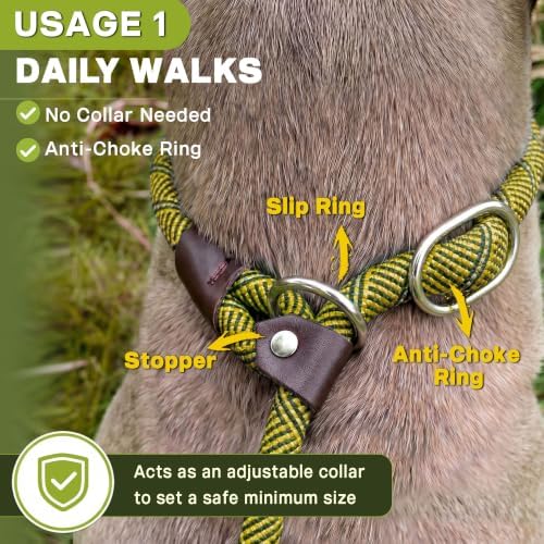 Fida Durable Slip Lead Dog Leash, 6 FT x 3/8" Dog Training Leash - Image 4