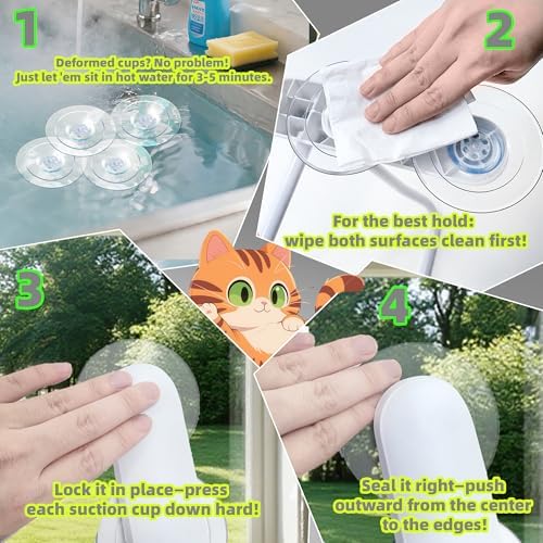 AIWIKIDE Cat Window Perch with Cushion Rim, Easy Install Bracket, Portable Wall - Image 6