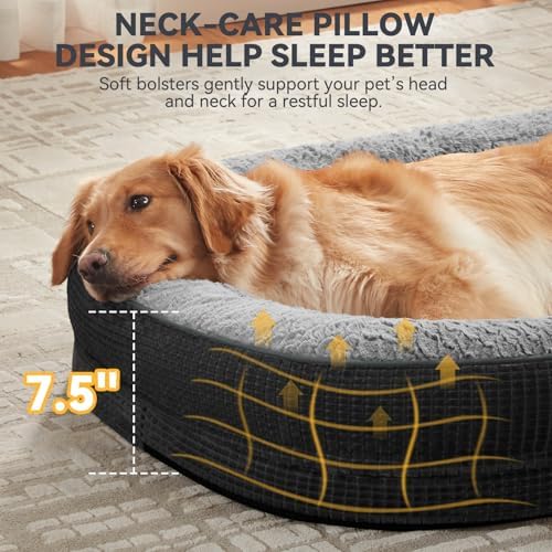 JOEJOY Orthopedic Dog Beds Large Sized Dog, XL Egg-Crate Memory Foam Pet Couch - Image 4