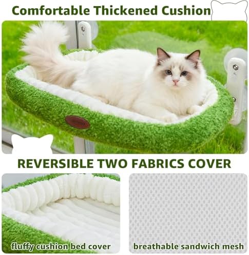 Woochpet Cat Window Perch，Cordless Foldable Cat Hammock Bed - Image 2