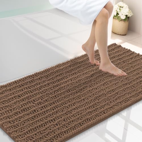 Smiry Bathroom Rugs 47X24, Extra Soft Rubber Backing Chenille Bath Mats by Smiry