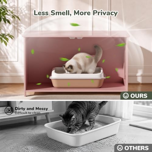 Extra Large Hidden Cat Litter Box Enclosure Furniture, Dog Proof Kitty Washroom - Image 2