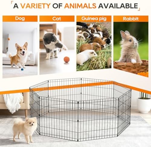 NChanmar Pet Dog Palypen Metal Dog Fence 24 Inch Height 8 Panels - Image 4